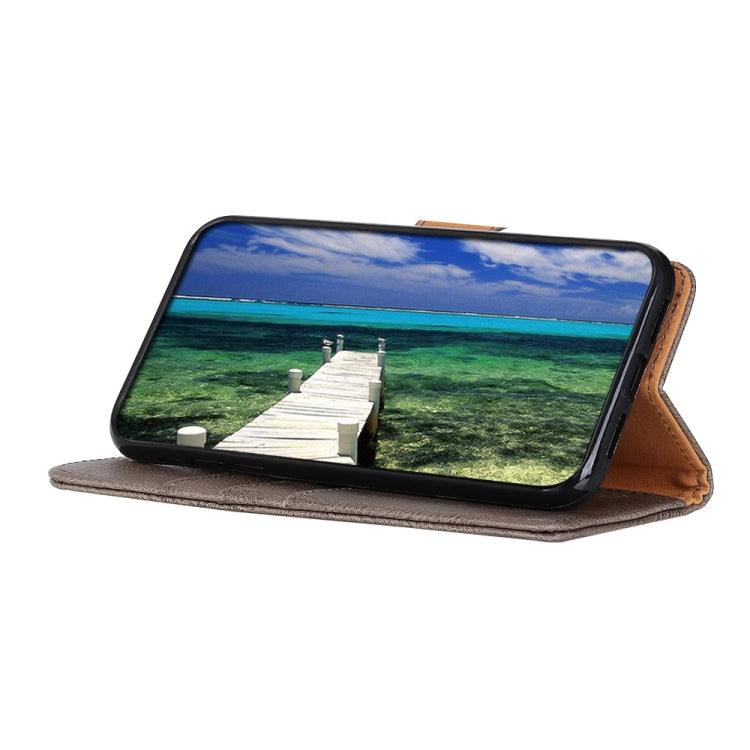 For iPhone 15 Pro KHAZNEH Cowhide Texture Horizontal Flip Leather Phone Case(Khaki) - HoMEdemic™ 