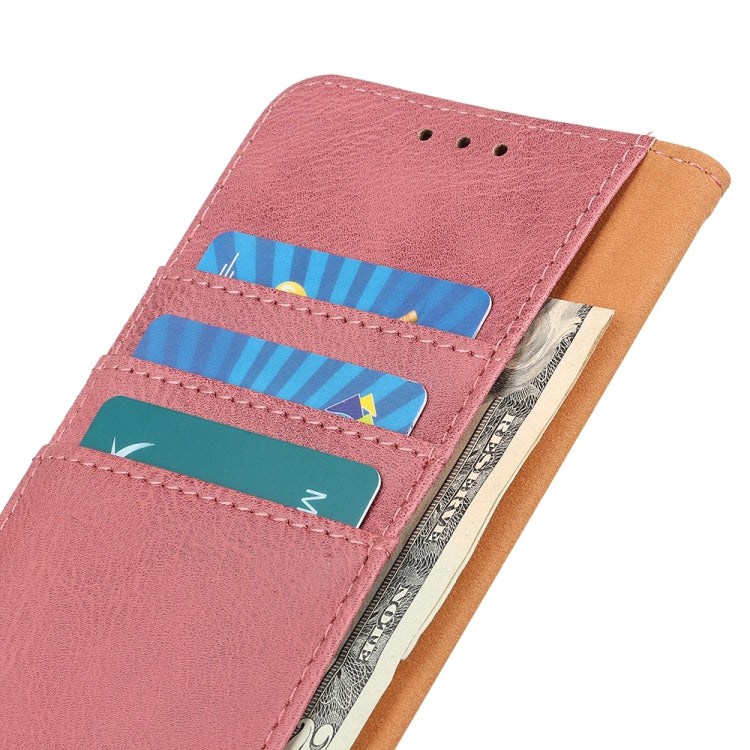 For iPhone 15 Pro KHAZNEH Cowhide Texture Horizontal Flip Leather Phone Case(Pink) - HoMEdemic™ 