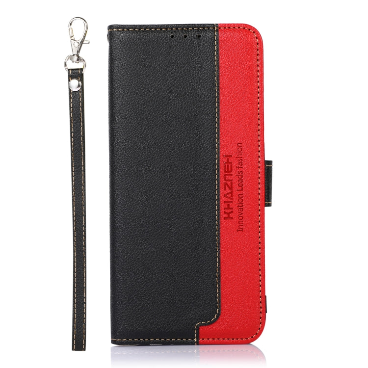 For iPhone 15 Pro KHAZNEH Litchi Texture Leather RFID Phone Case(Black) - HoMEdemic™ 