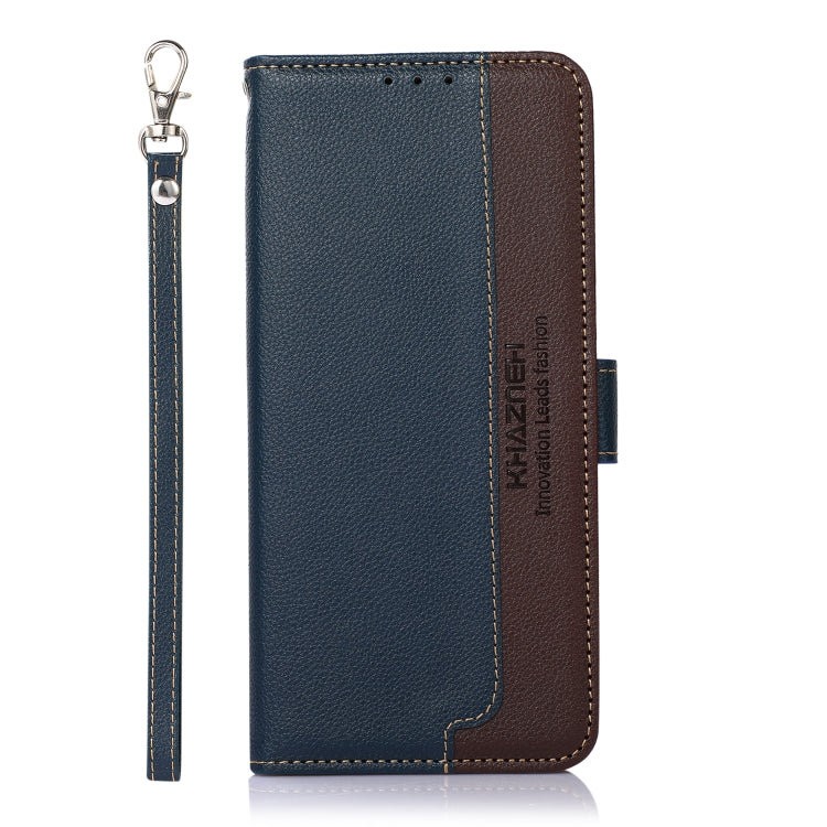 For iPhone 15 Pro KHAZNEH Litchi Texture Leather RFID Phone Case(Blue) - HoMEdemic™ 