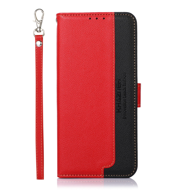 For iPhone 15 Pro KHAZNEH Litchi Texture Leather RFID Phone Case(Red) - HoMEdemic™ 