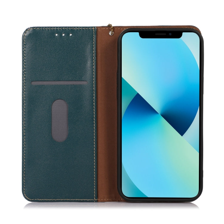 For iPhone 15 Pro KHAZNEH Nappa Top Layer Cowhide Leather Phone Case(Green) - HoMEdemic™ 