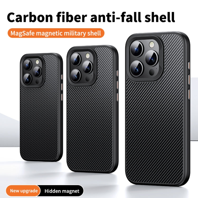 For iPhone 15 Pro Kevlar Fiber Texture Shockproof Magnetic Phone Case(Black) - HoMEdemic™ 