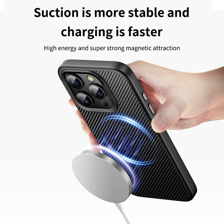 For iPhone 15 Pro Kevlar Fiber Texture Shockproof Magnetic Phone Case(Black) - HoMEdemic™ 