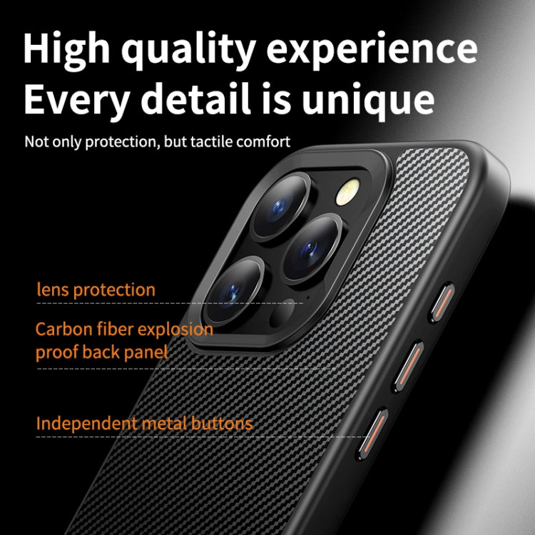 For iPhone 15 Pro Kevlar Fiber Texture Shockproof Magnetic Phone Case(Black) - HoMEdemic™ 