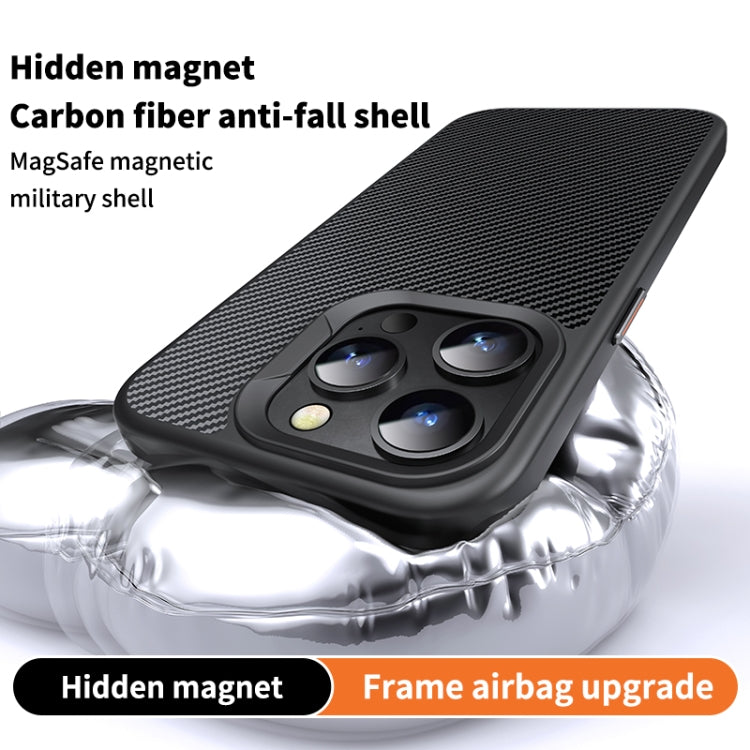 For iPhone 15 Pro Kevlar Fiber Texture Shockproof Magnetic Phone Case(Black) - HoMEdemic™ 