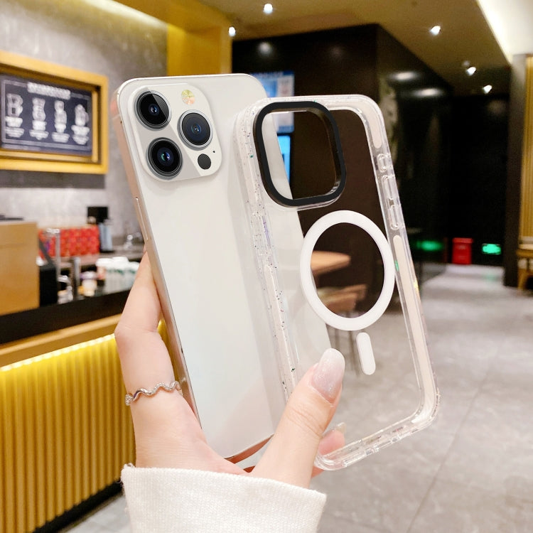 For iPhone 15 Pro Kingsteel Wolf Color Point MagSafe Transparent Phone Case(Black) - HoMEdemic™ 