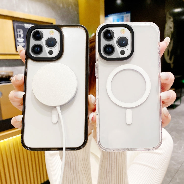 For iPhone 15 Pro Kingsteel Wolf Color Point MagSafe Transparent Phone Case(White) - HoMEdemic™ 
