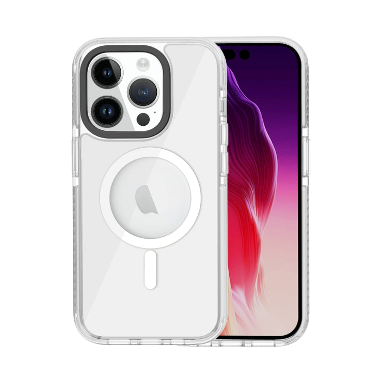 For iPhone 15 Pro Kingsteel Wolf MagSafe Transparent Phone Case(White) - HoMEdemic™ 