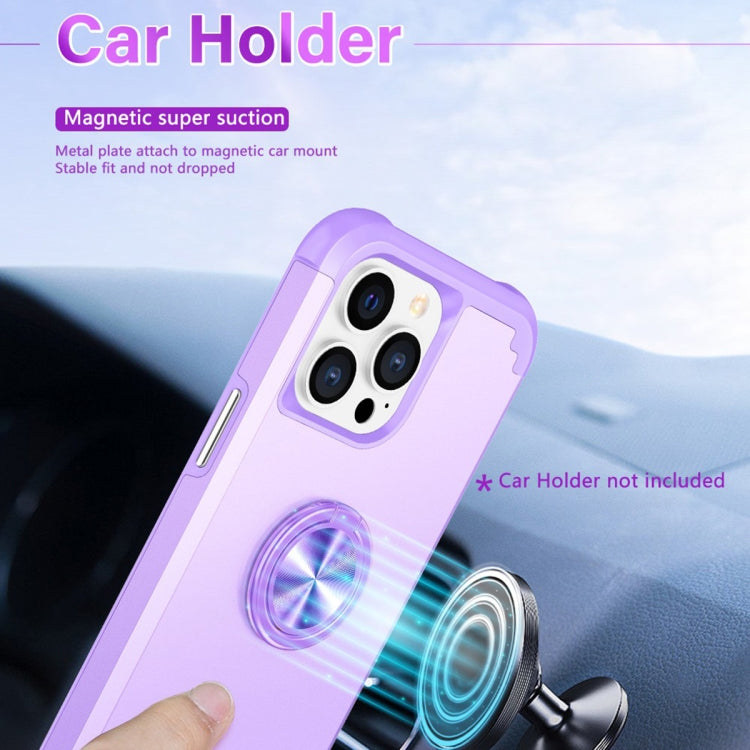 For iPhone 15 Pro L2 Rotating Ring Holder Magnetic Phone Case(Light Purple) - HoMEdemic™ 