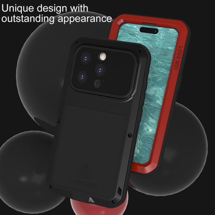 For iPhone 15 Pro LOVE MEI Metal Shockproof Life Waterproof Dustproof Phone Case(Army Green) - HoMEdemic™ 