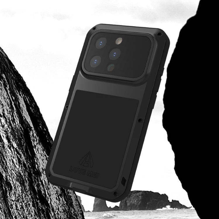For iPhone 15 Pro LOVE MEI Metal Shockproof Life Waterproof Dustproof Phone Case(Red) - HoMEdemic™ 