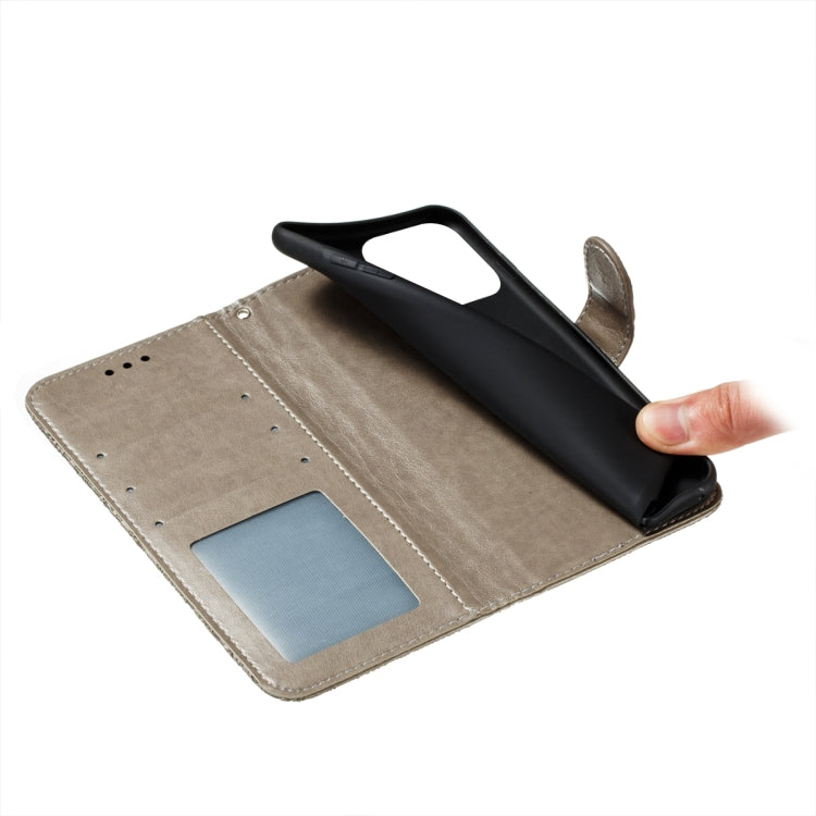 For iPhone 15 Pro Lace Flower Embossing Flip Leather Phone Case(Grey) - HoMEdemic™ 