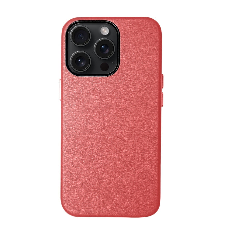 For iPhone 15 Pro Lamb Grain PU Back Cover Phone Case(Red) - HoMEdemic™ 