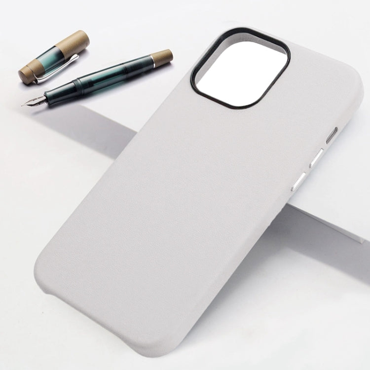 For iPhone 15 Pro Lamb Grain PU Back Cover Phone Case(White) - HoMEdemic™ 