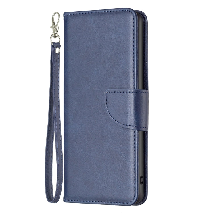 For iPhone 15 Pro Lambskin Texture Pure Color Flip Leather Phone Case(Blue) - HoMEdemic™ 