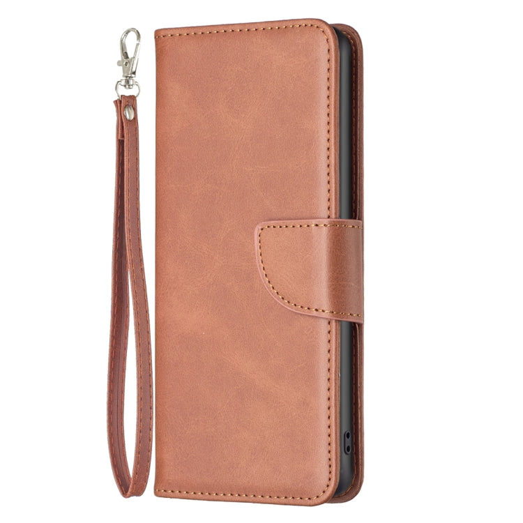 For iPhone 15 Pro Lambskin Texture Pure Color Flip Leather Phone Case(Brown) - HoMEdemic™ 