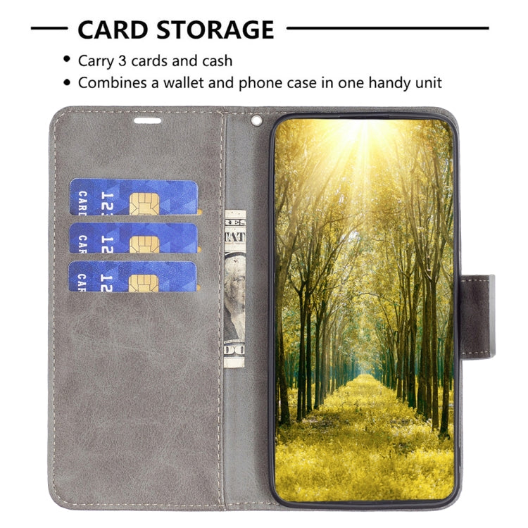 For iPhone 15 Pro Lambskin Texture Pure Color Flip Leather Phone Case(Grey) - HoMEdemic™ 