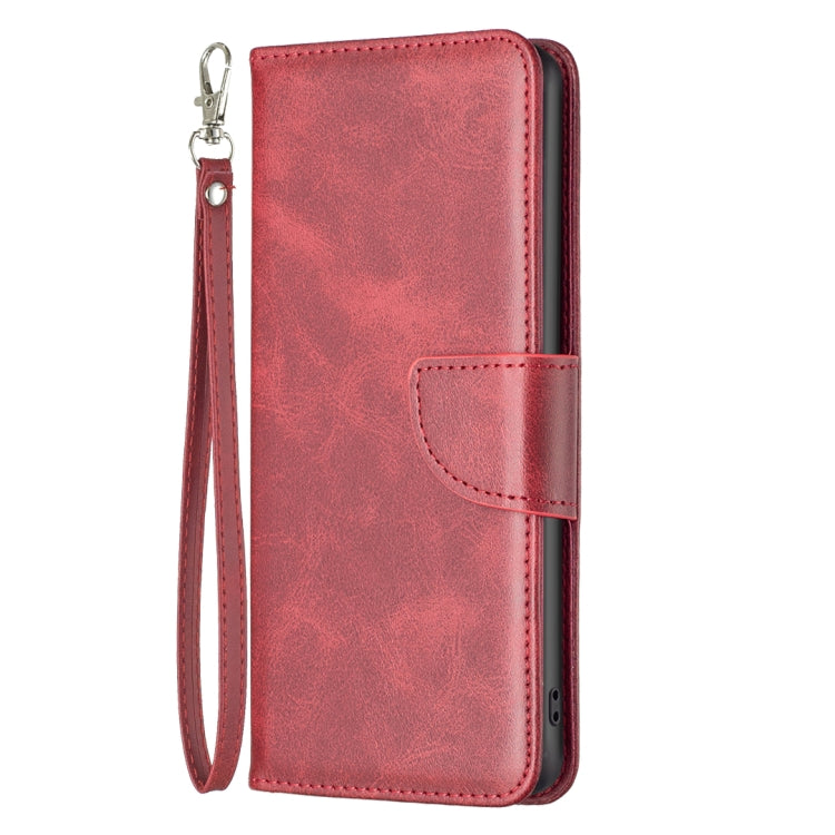 For iPhone 15 Pro Lambskin Texture Pure Color Flip Leather Phone Case(Red) - HoMEdemic™ 