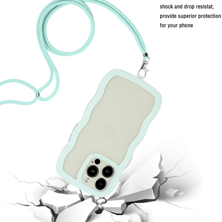 For iPhone 15 Pro Lanyard Candy Color Wave TPU Clear PC Phone Case(Green) - HoMEdemic™ 
