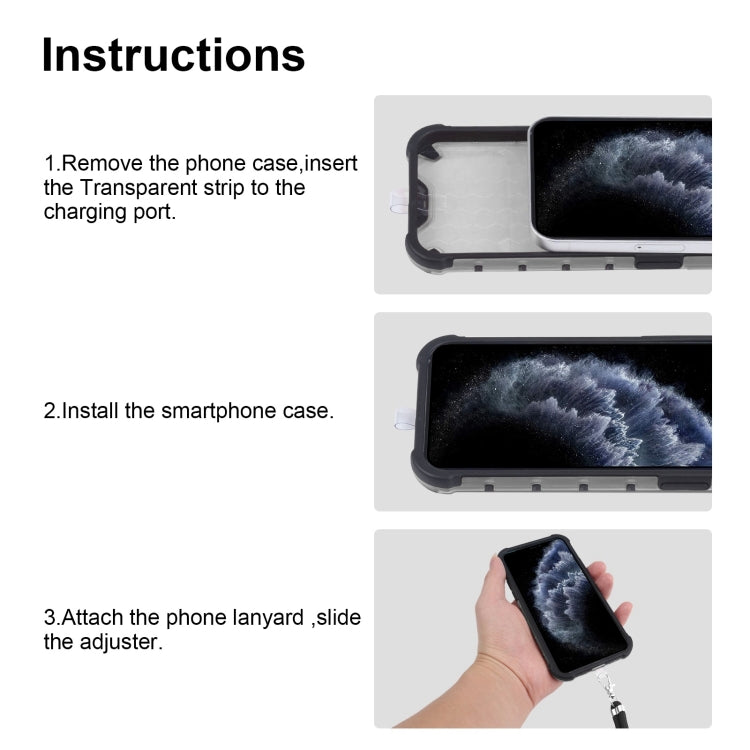 For iPhone 15 Pro Lanyard Honeycomb Phone Case(Black) - HoMEdemic™ 