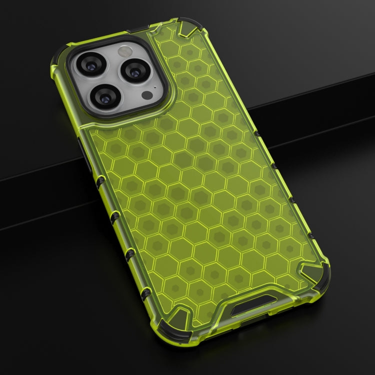 For iPhone 15 Pro Lanyard Honeycomb Phone Case(Green) - HoMEdemic™ 
