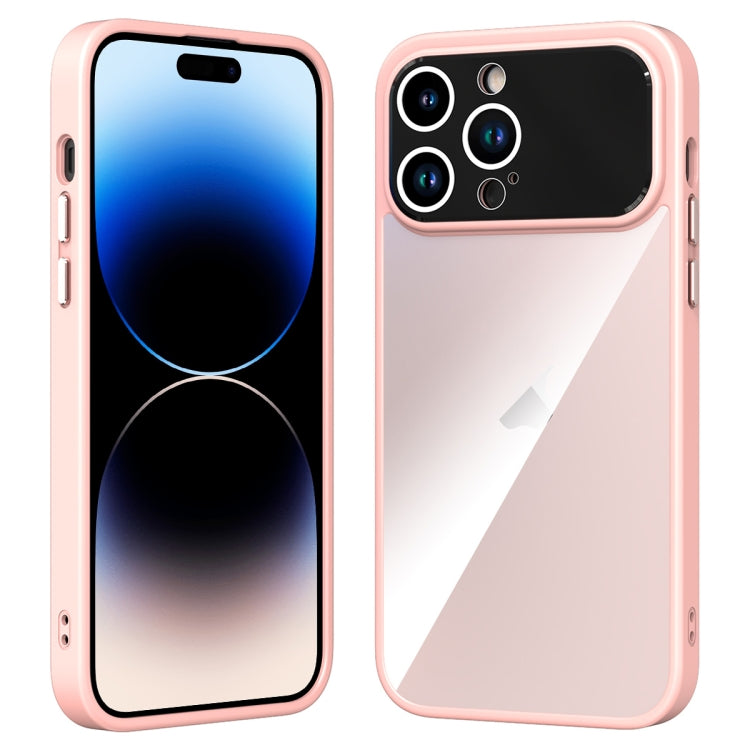 For iPhone 15 Pro Large Window Acrylic + TPU Phone Case(Light Pink) - HoMEdemic™ 