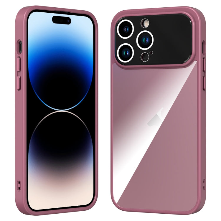 For iPhone 15 Pro Large Window Acrylic + TPU Phone Case(Wine Red) - HoMEdemic™ 