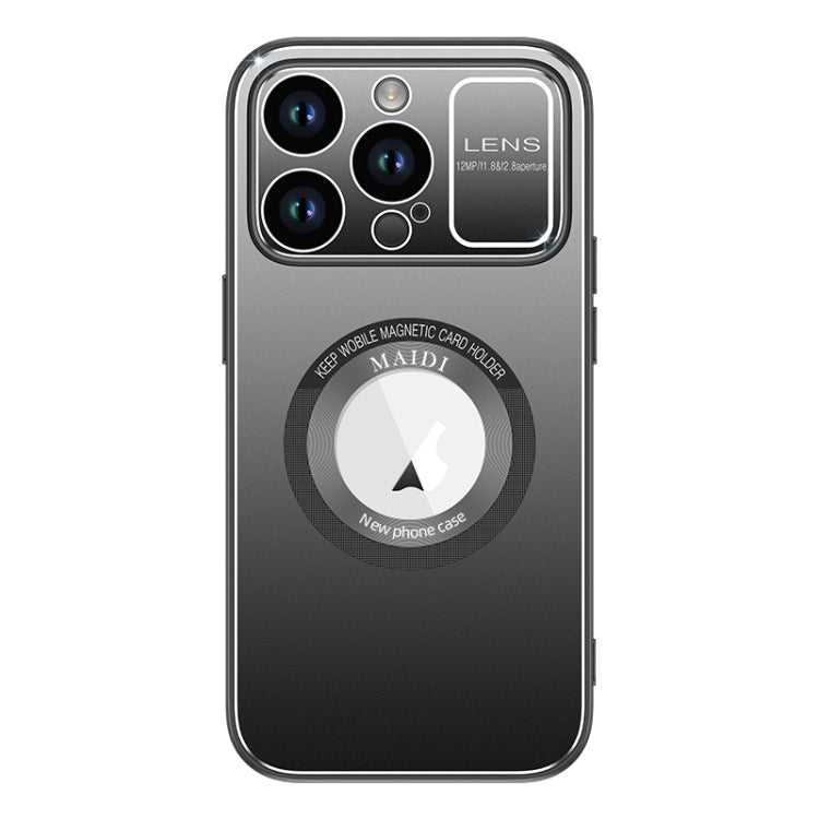 For iPhone 15 Pro Large Window MagSafe Skin Feel PC Phone Case(Black) - HoMEdemic™ 