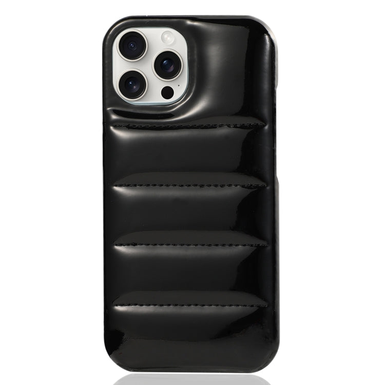For iPhone 15 Pro Laser Aurora Down Jacket All-inclusive Phone Case(Black) - HoMEdemic™ 