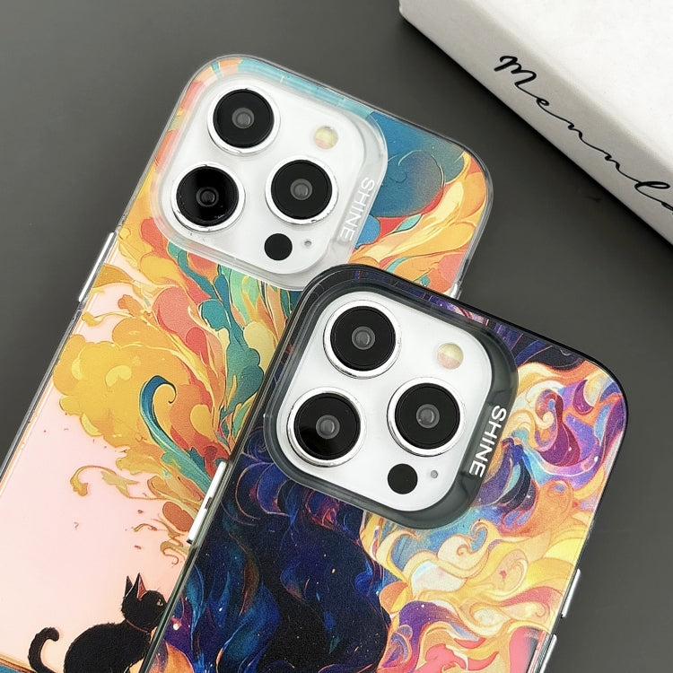 For iPhone 15 Pro Laser Cat PC Shockproof Phone Case(Black) - HoMEdemic™ 