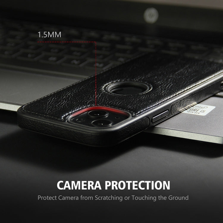 For iPhone 15 Pro Leather Texture Stitching Phone Case(Black) - HoMEdemic™ 