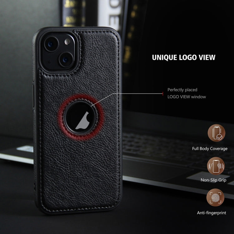 For iPhone 15 Pro Leather Texture Stitching Phone Case(Black) - HoMEdemic™ 
