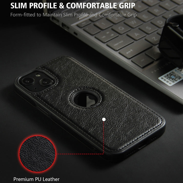 For iPhone 15 Pro Leather Texture Stitching Phone Case(Black) - HoMEdemic™ 