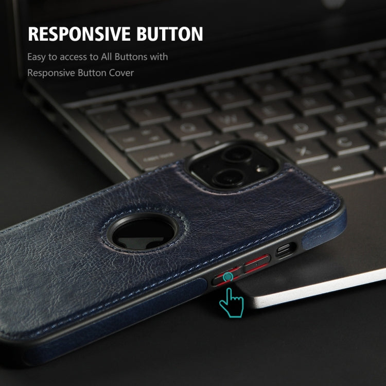 For iPhone 15 Pro Leather Texture Stitching Phone Case(Blue) - HoMEdemic™ 