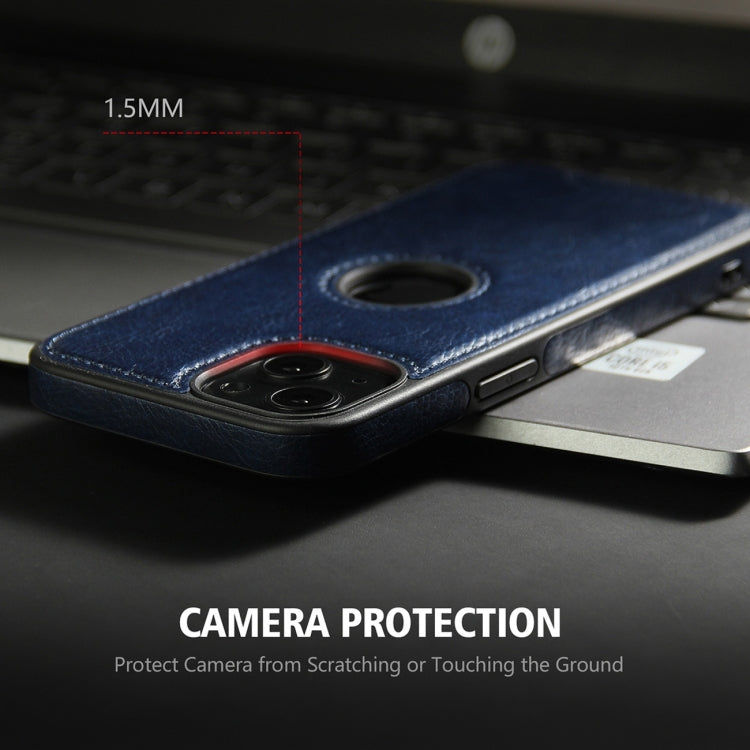 For iPhone 15 Pro Leather Texture Stitching Phone Case(Blue) - HoMEdemic™ 
