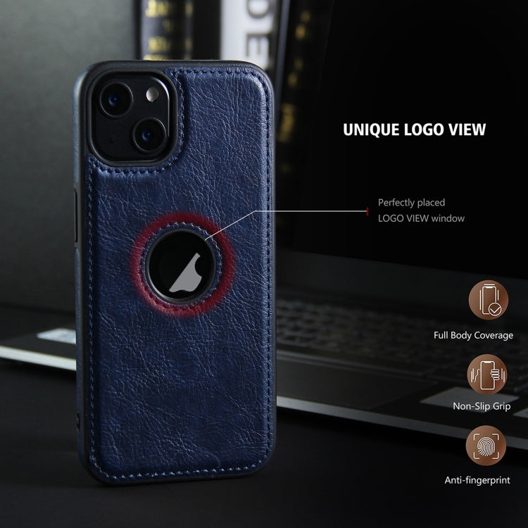 For iPhone 15 Pro Leather Texture Stitching Phone Case(Blue) - HoMEdemic™ 