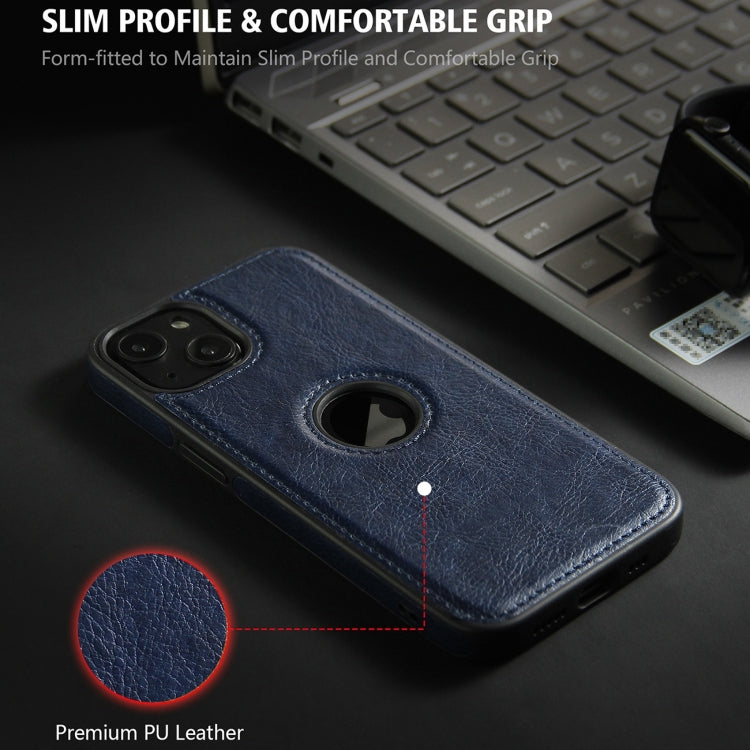 For iPhone 15 Pro Leather Texture Stitching Phone Case(Blue) - HoMEdemic™ 