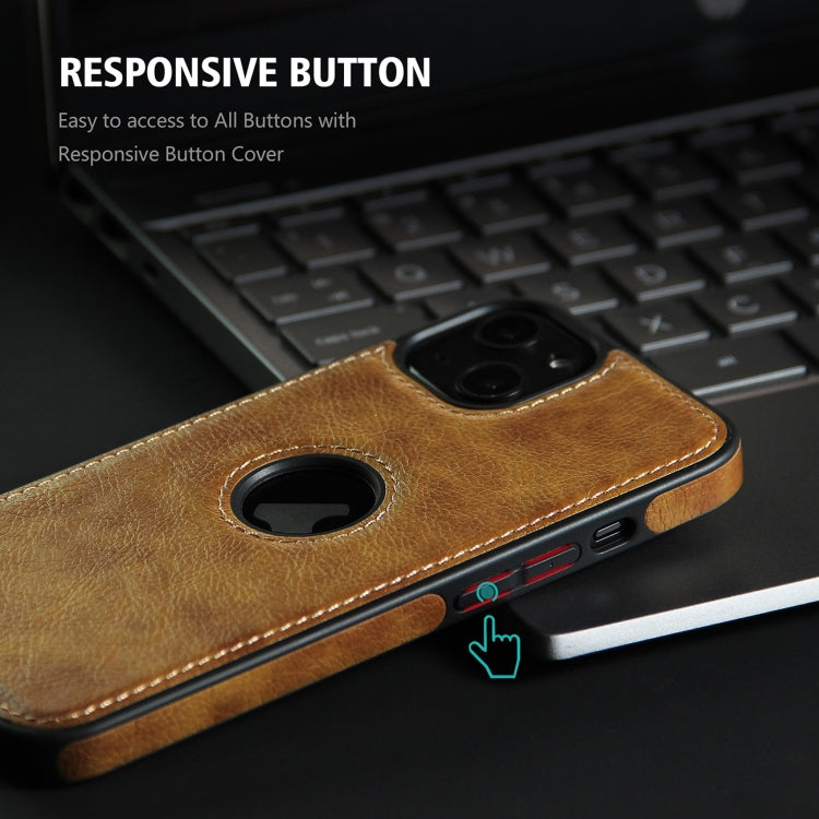 For iPhone 15 Pro Leather Texture Stitching Phone Case(Brown) - HoMEdemic™ 