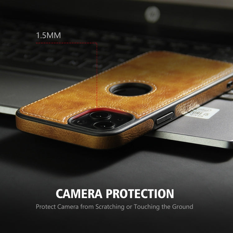 For iPhone 15 Pro Leather Texture Stitching Phone Case(Brown) - HoMEdemic™ 
