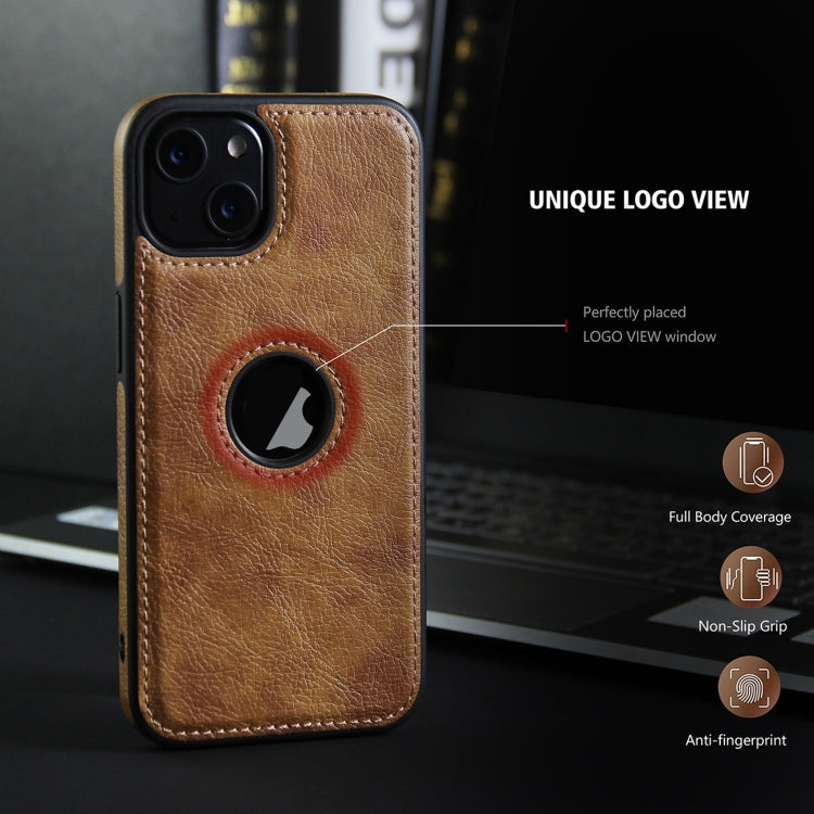 For iPhone 15 Pro Leather Texture Stitching Phone Case(Brown) - HoMEdemic™ 