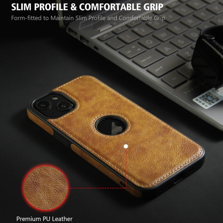 For iPhone 15 Pro Leather Texture Stitching Phone Case(Brown) - HoMEdemic™ 
