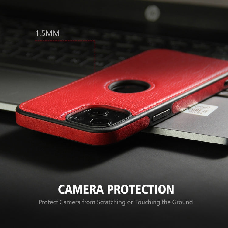 For iPhone 15 Pro Leather Texture Stitching Phone Case(Red) - HoMEdemic™ 