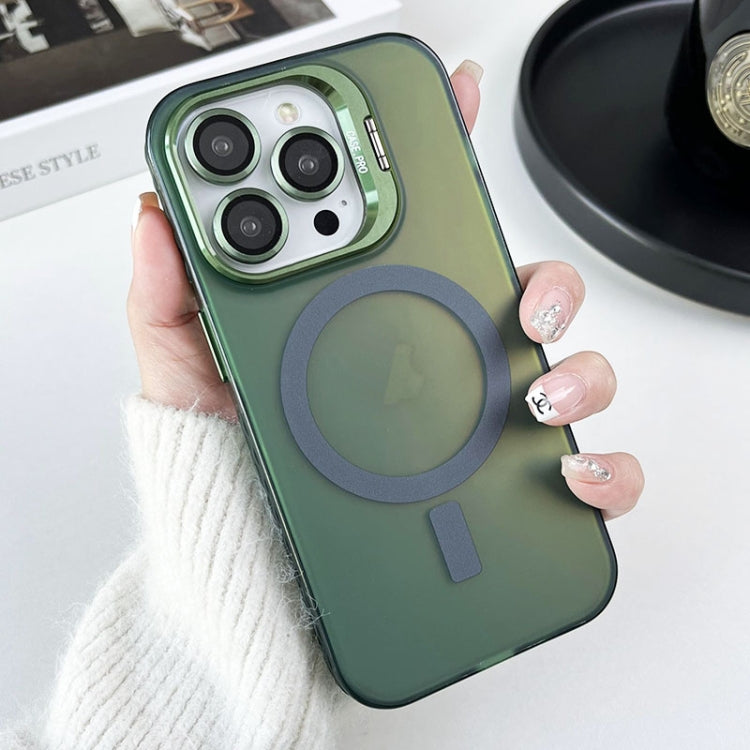 For iPhone 15 Pro Lens Holder MagSafe PC Hybrid TPU Phone Case(Green) - HoMEdemic™ 