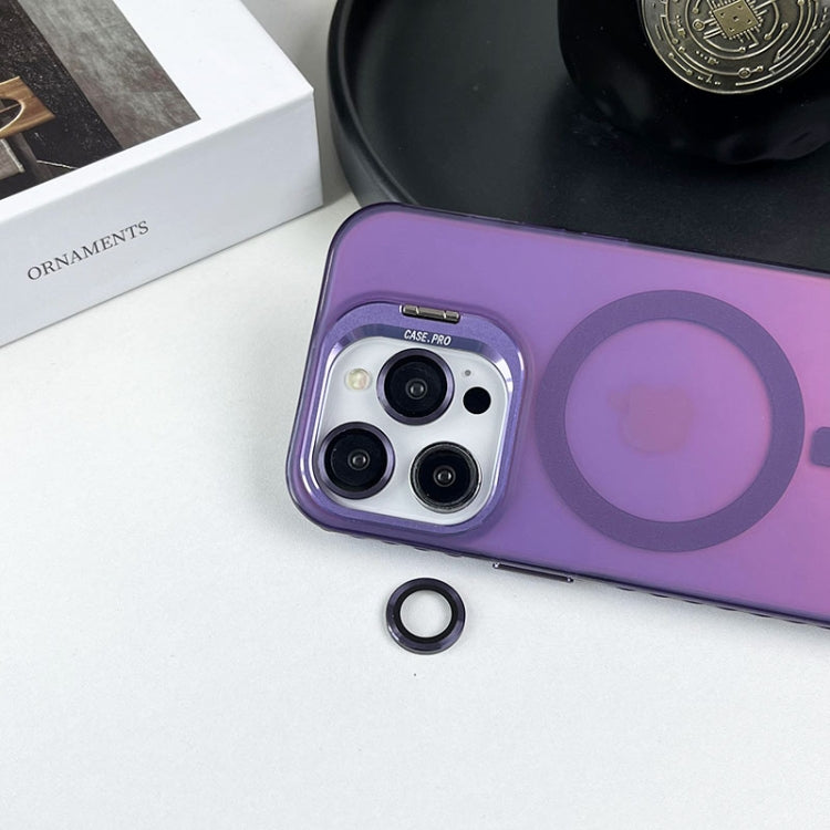 For iPhone 15 Pro Lens Holder MagSafe PC Hybrid TPU Phone Case(Purple) - HoMEdemic™ 