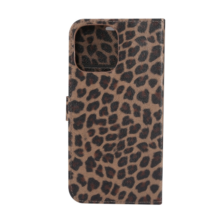 For iPhone 15 Pro Leopard Pattern Horizontal Flip Leather Phone Case(Brown) - HoMEdemic™ 