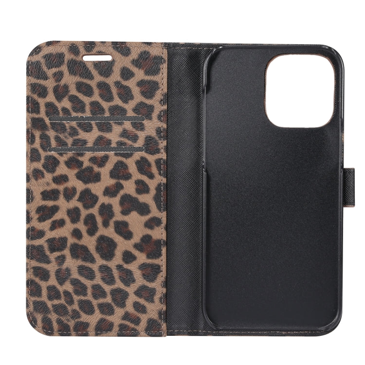 For iPhone 15 Pro Leopard Pattern Horizontal Flip Leather Phone Case(Brown) - HoMEdemic™ 