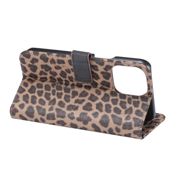 For iPhone 15 Pro Leopard Pattern Horizontal Flip Leather Phone Case(Brown) - HoMEdemic™ 