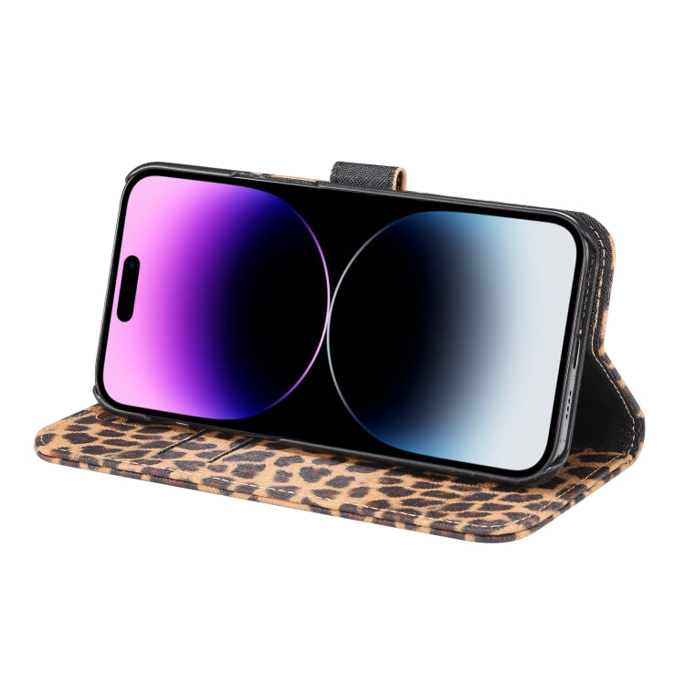 For iPhone 15 Pro Leopard Pattern Horizontal Flip Leather Phone Case(Yellow) - HoMEdemic™ 