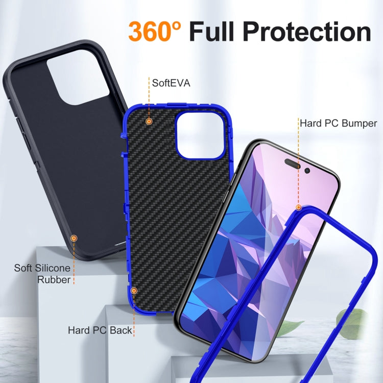 For iPhone 15 Pro Life Waterproof Rugged Phone Case(Dark Blue + Royal Blue) - HoMEdemic™ 